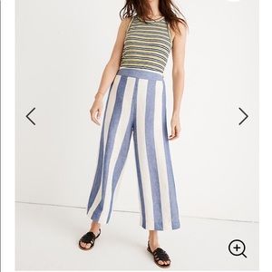 Madewell wide leg pants Huston palazzo sailorcore linen crop